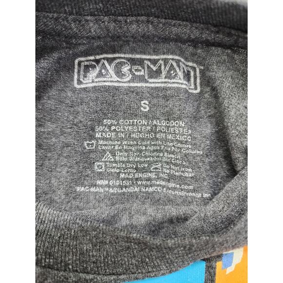 Pac-man Crew Neck Short Sleeve Graphic Tee Size S Gray Gaming Ghosts Humor - Picture 4 of 6